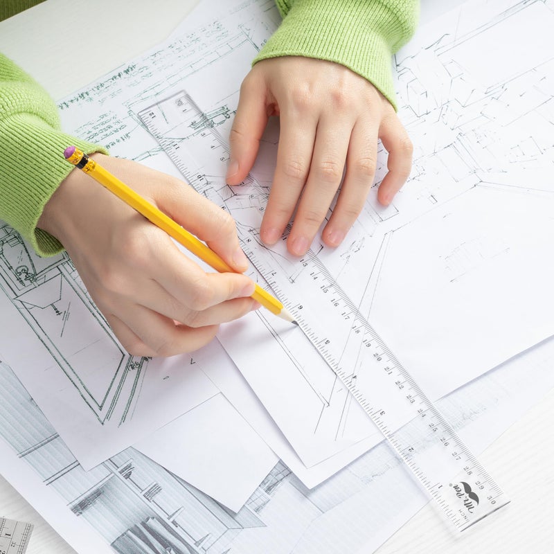 Mr. Pen- Ruler, 24 Pc Rulers (12"",6""), Clear, Plastic, Drafting Tools, Inches and Centimeters - Image 5